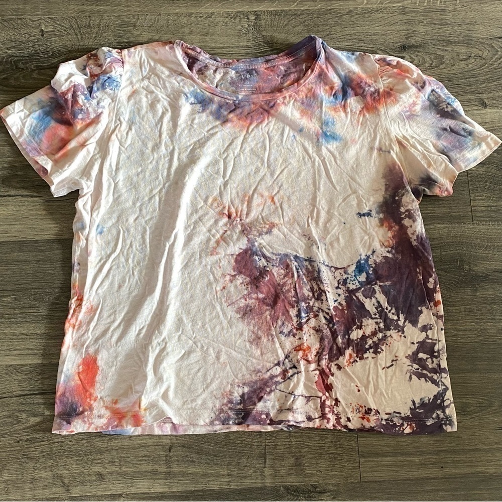 𝅺JUST Be splatter dyed boxy tee size 2X